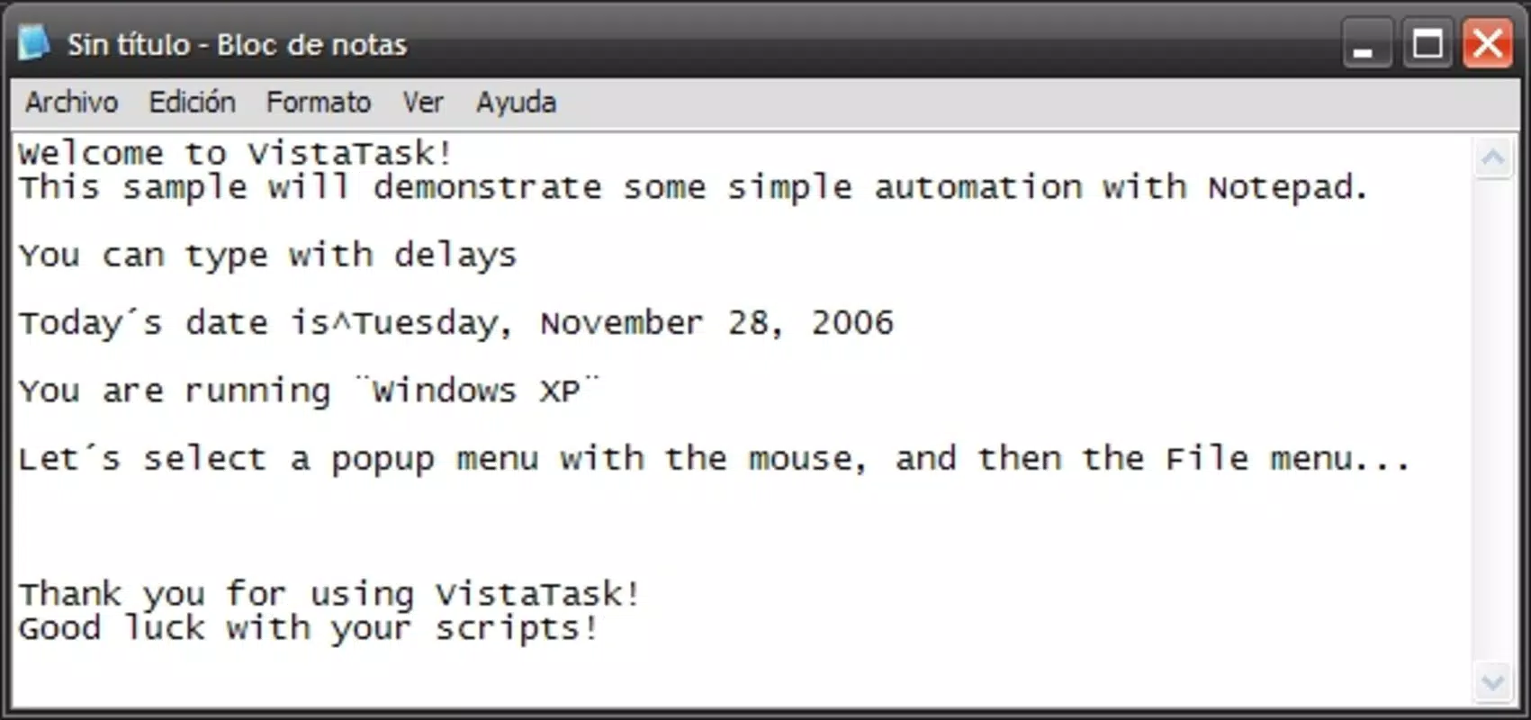 Vista Task
