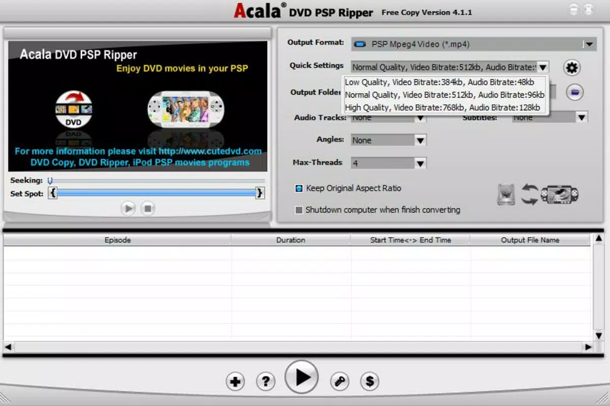 Acala DVD PSP Ripper