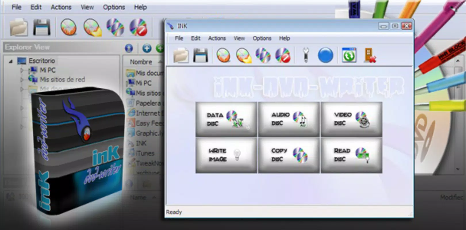Ink DVD-writer
