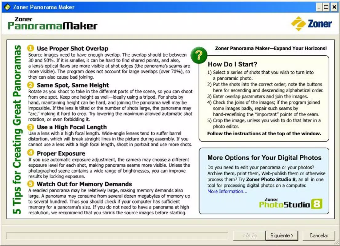 Zoner Panorama Maker