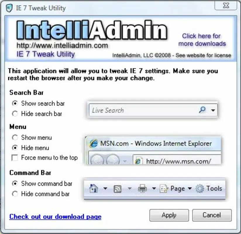 IE7 Tweak Utility