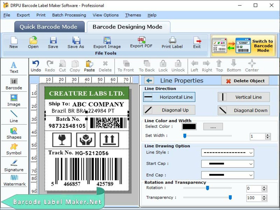 Professional Barcode Label Maker for PC Windows 5.8 Download