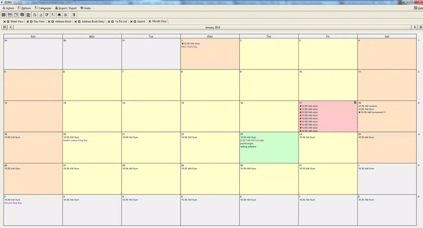 BORG Calender