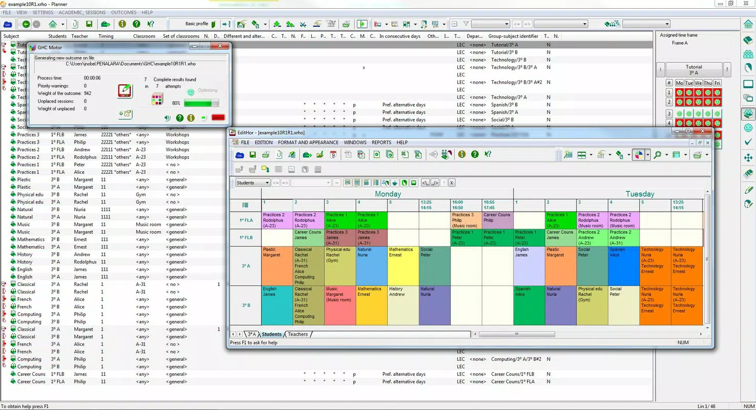 Timetable software for educational institutions (GHC)