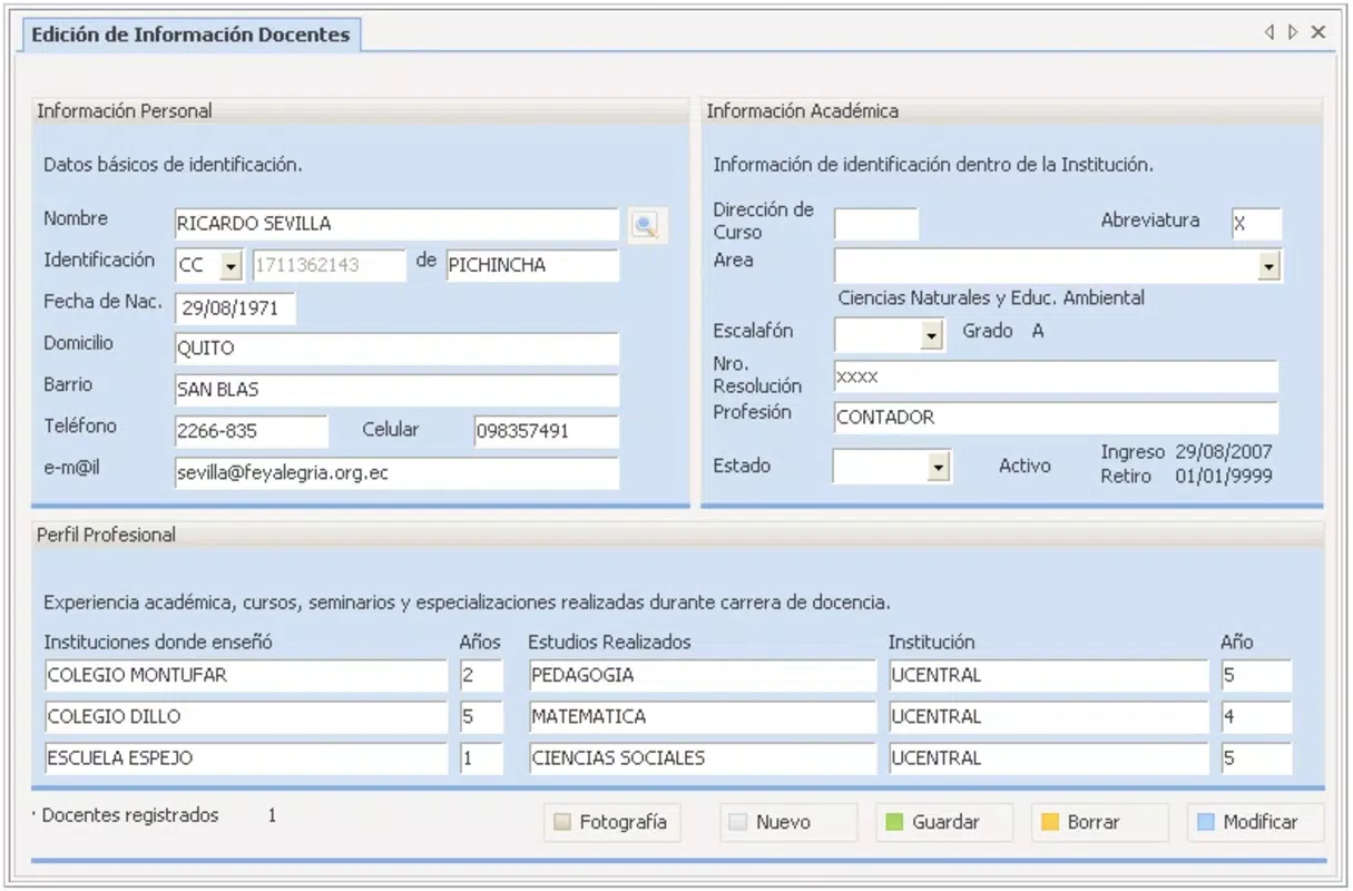 DocCF-Software Gestion Escolar