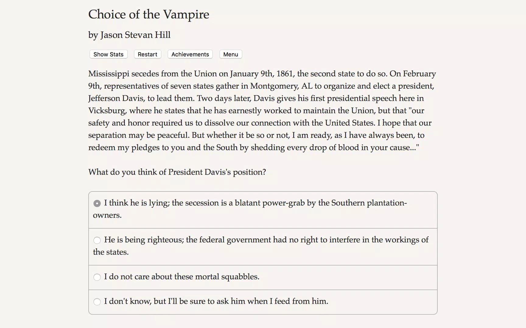 Choice of the Vampire