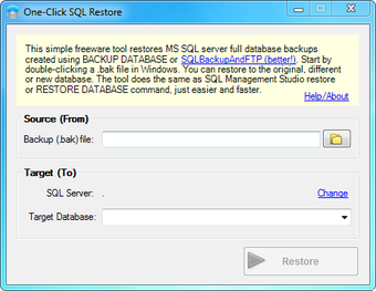 One-Click SQL Restore