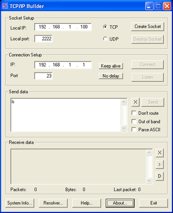 TCP/IP Builder for PC Windows 1.9 Download