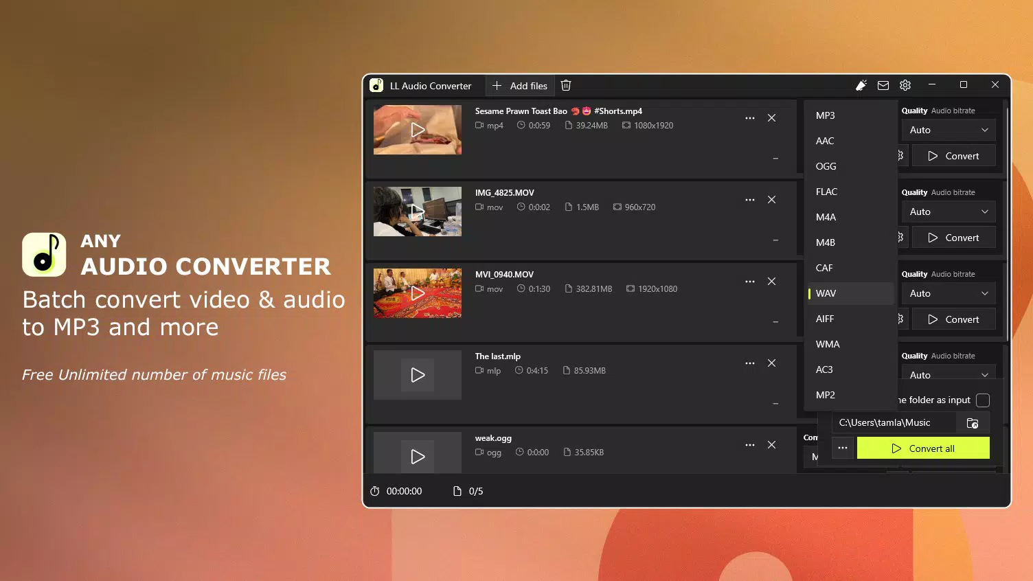 LL Audio Converter - MP3 Converter
