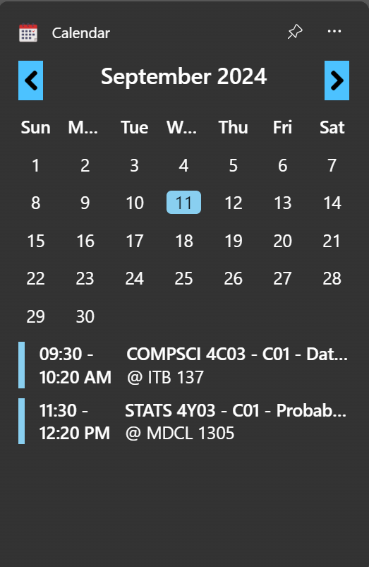 Glance Calendar