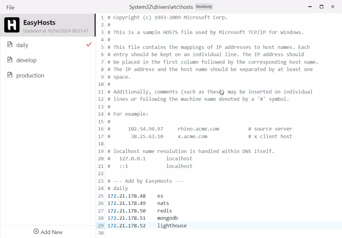 EasyHosts Lite