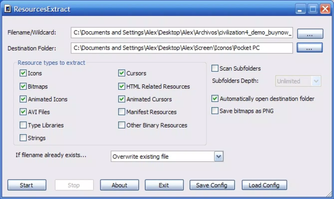 Main image for ResourcesExtract application
