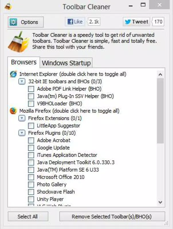 Main image for Toolbar Cleaner application