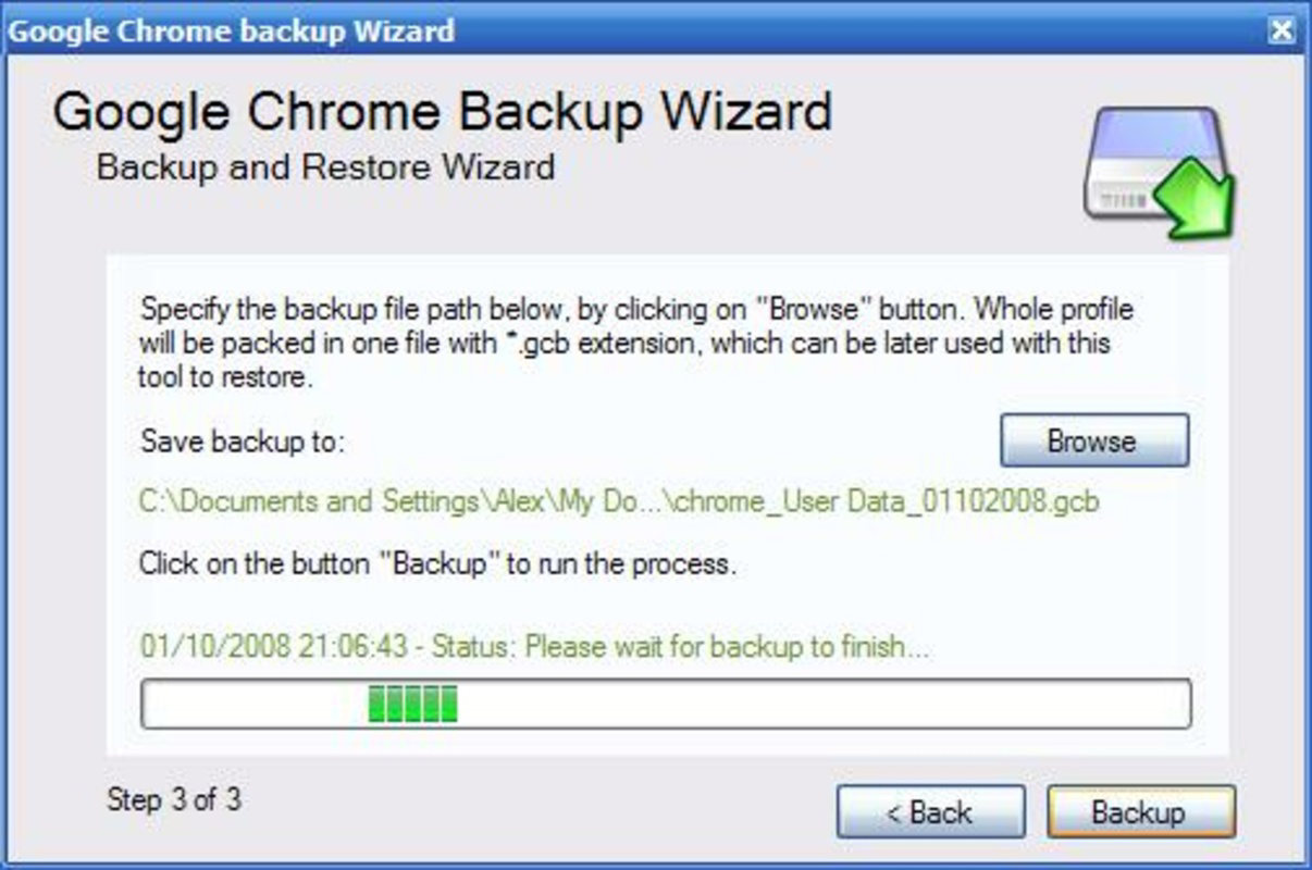 Google Chrome Backup