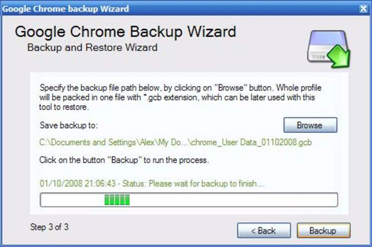Google Chrome Backup