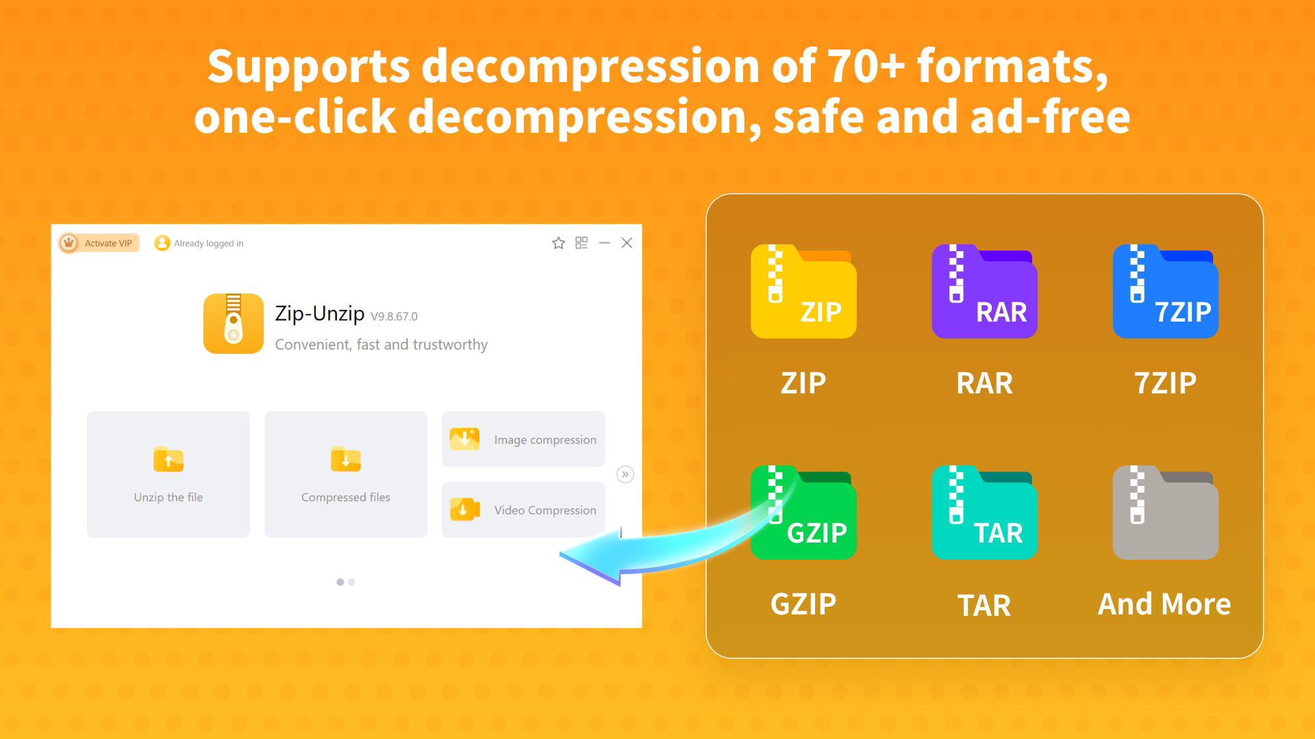Zip Unzip - rar,&7z compression for PC Windows Download