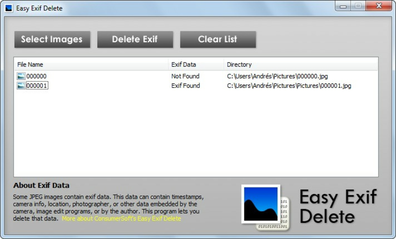 Easy Exif Delete
