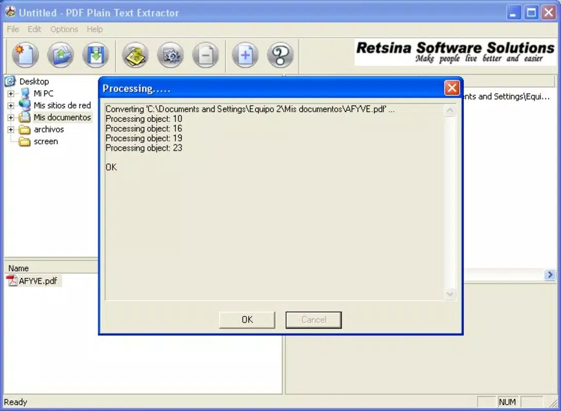 PDF Plain text extractor