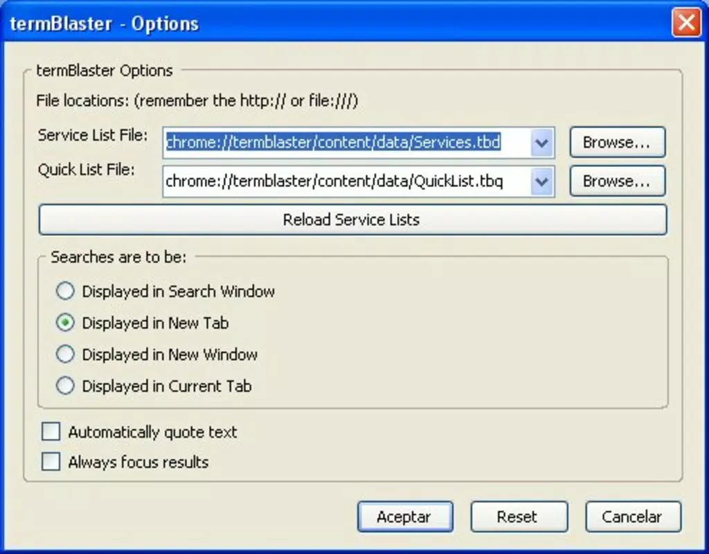 termBlaster Extension