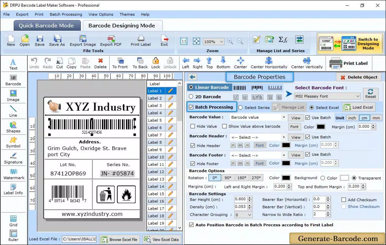 Generate Barcode