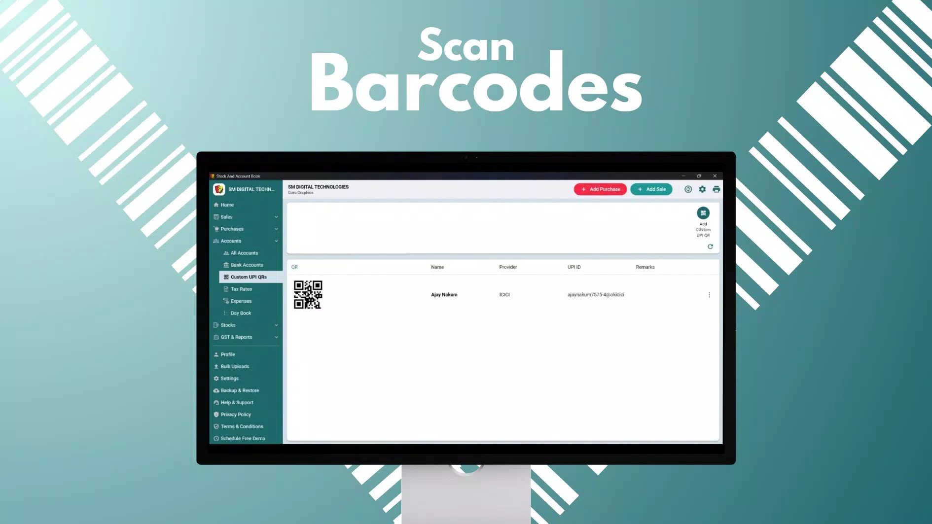 Stock And Account Book Barcode Billing
