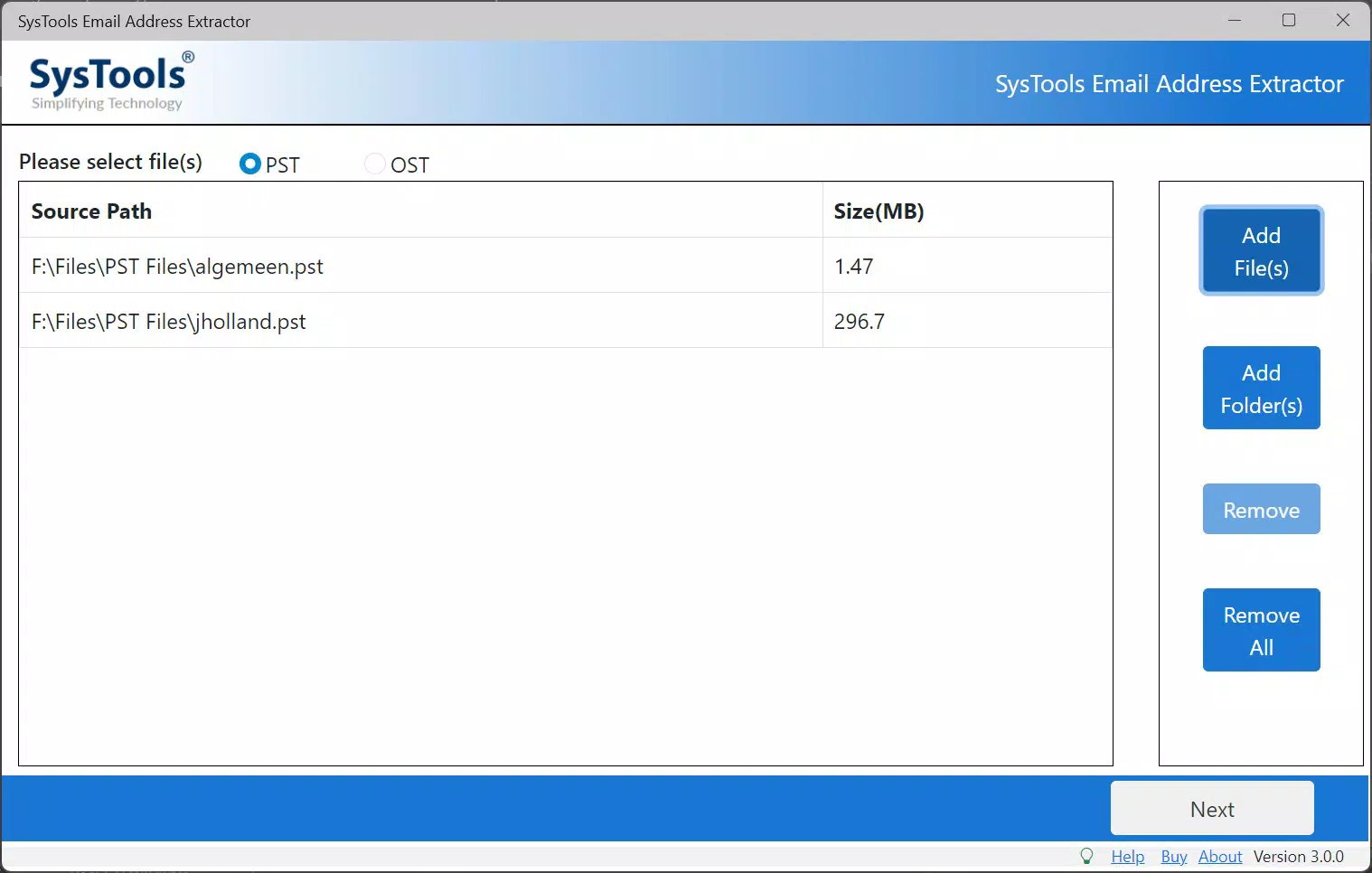 SysTools Email Address Extractor