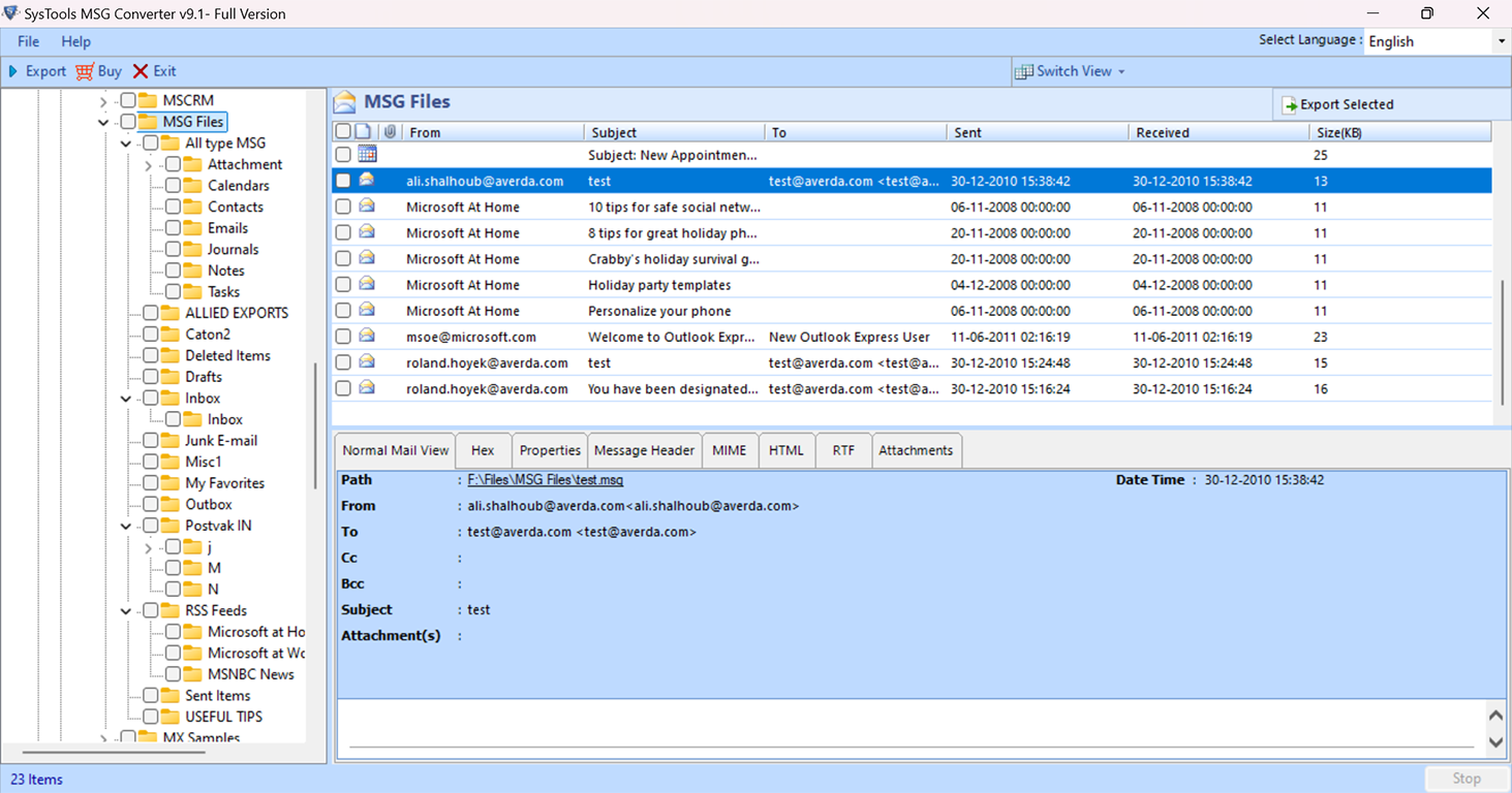 SysTools MSG Converter for PC Windows Download
