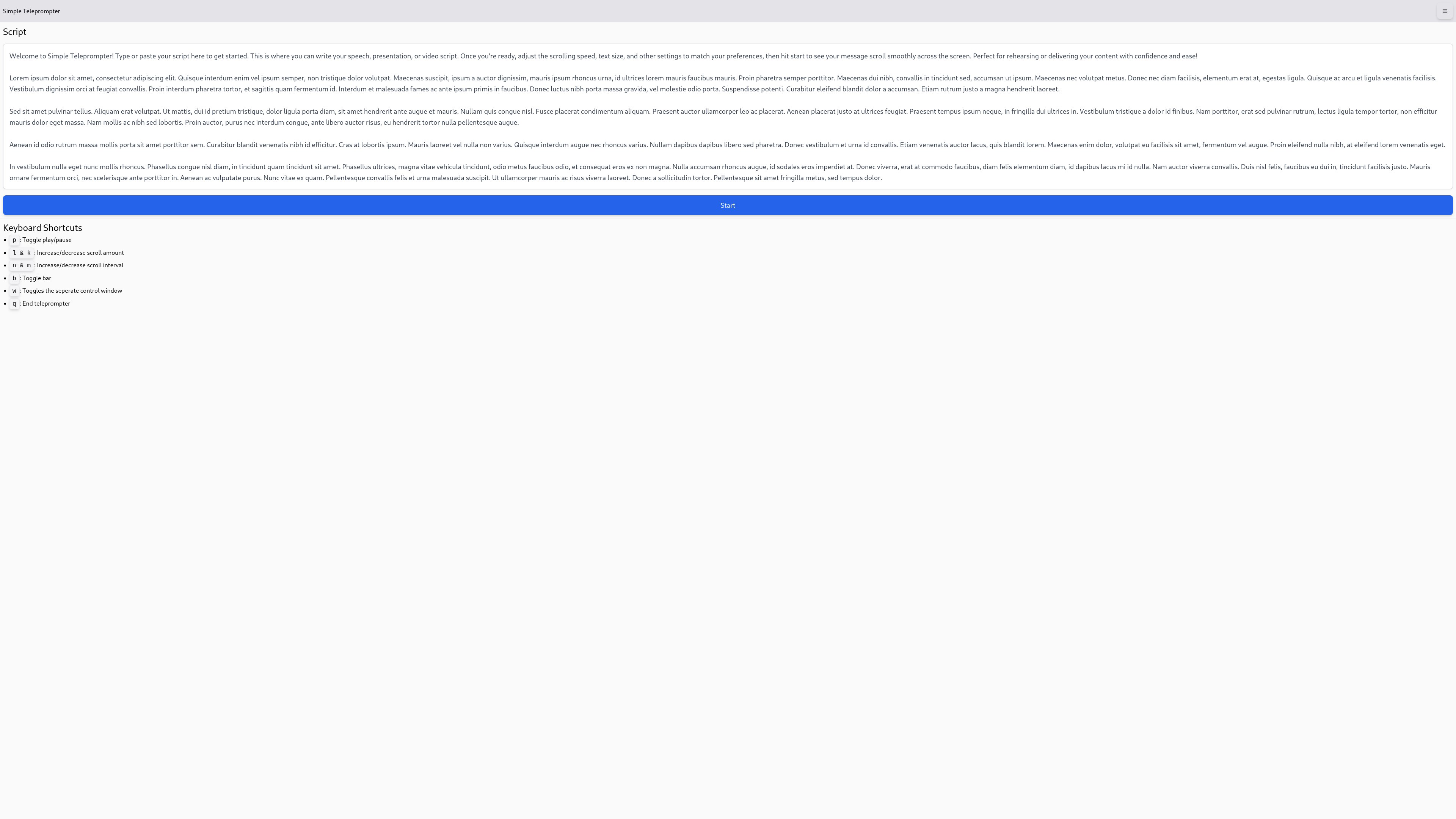 Simple Teleprompter for PC Windows Download
