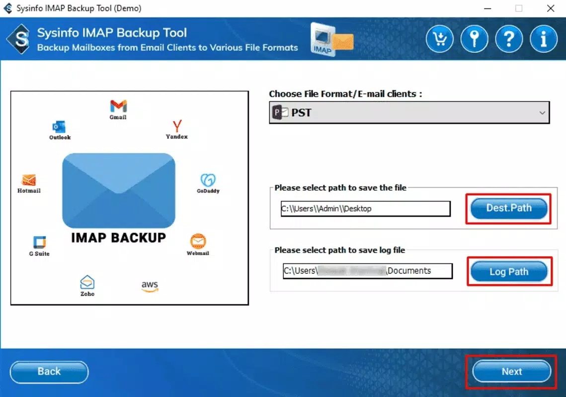 Sysinfo IMAP Email Backup Software