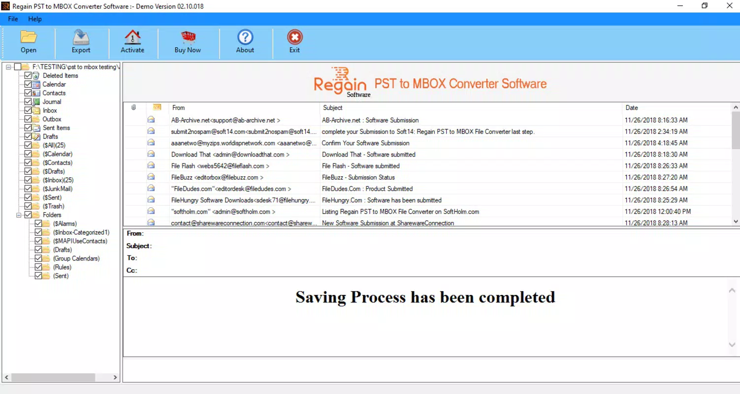 Regain PST to MBOX Converter