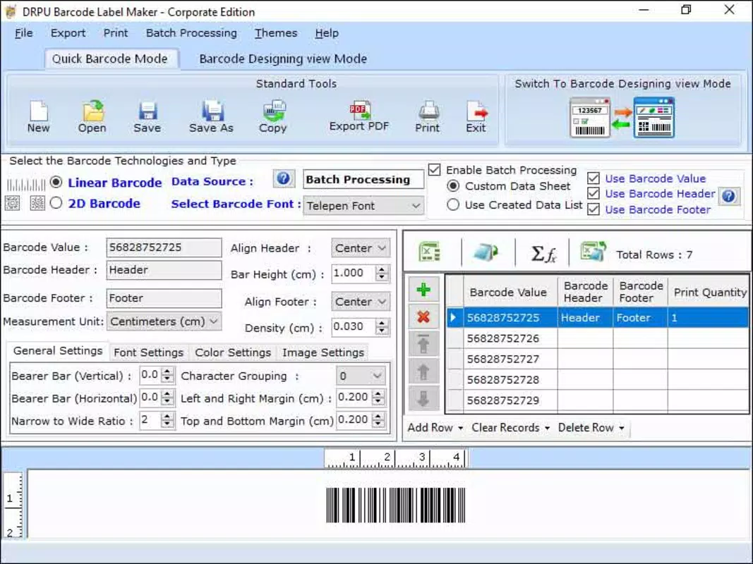 Corporation Barcode Program