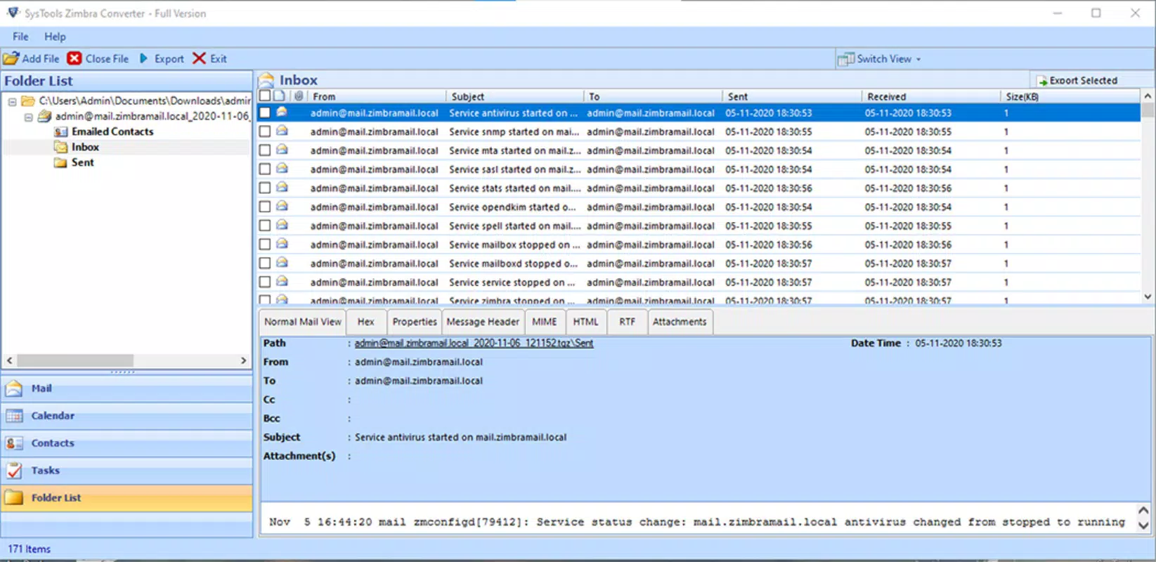 SysTools Zimbra Converter