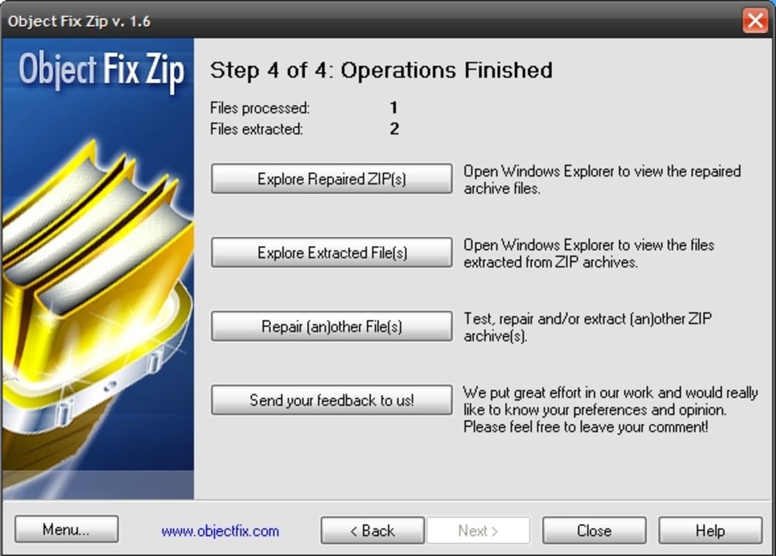 Object FIX ZIP for PC Windows 1.8 Download
