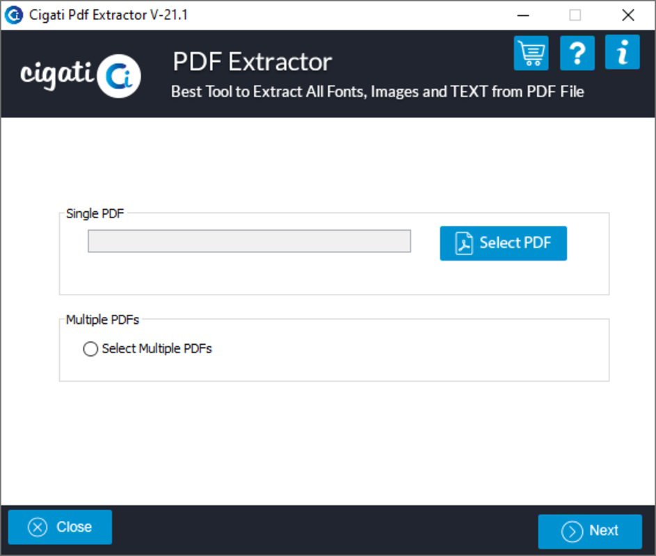 Cigati PDF Extractor Tool