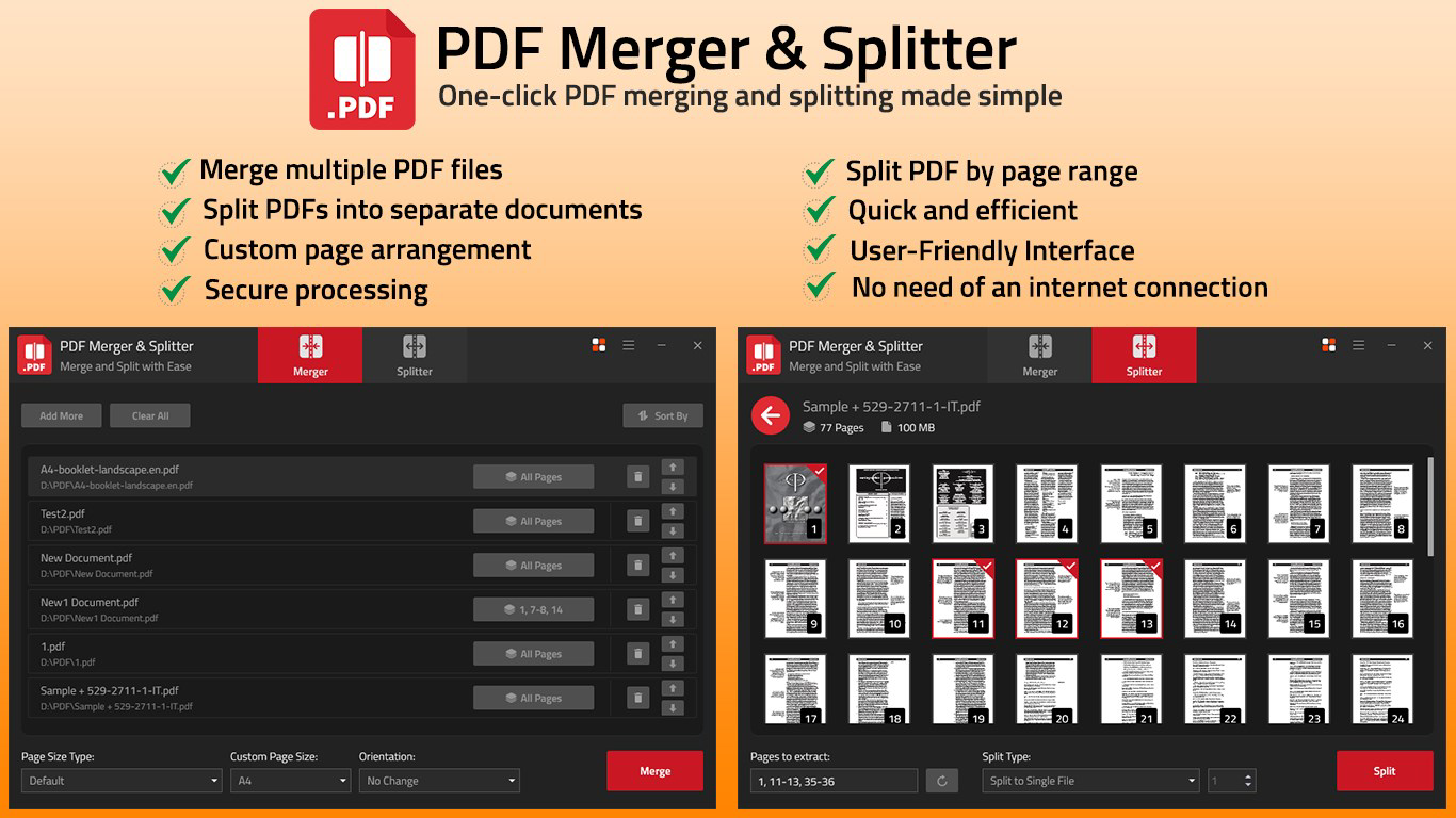 PDF Merger & Splitter - Split & Join PDF Files