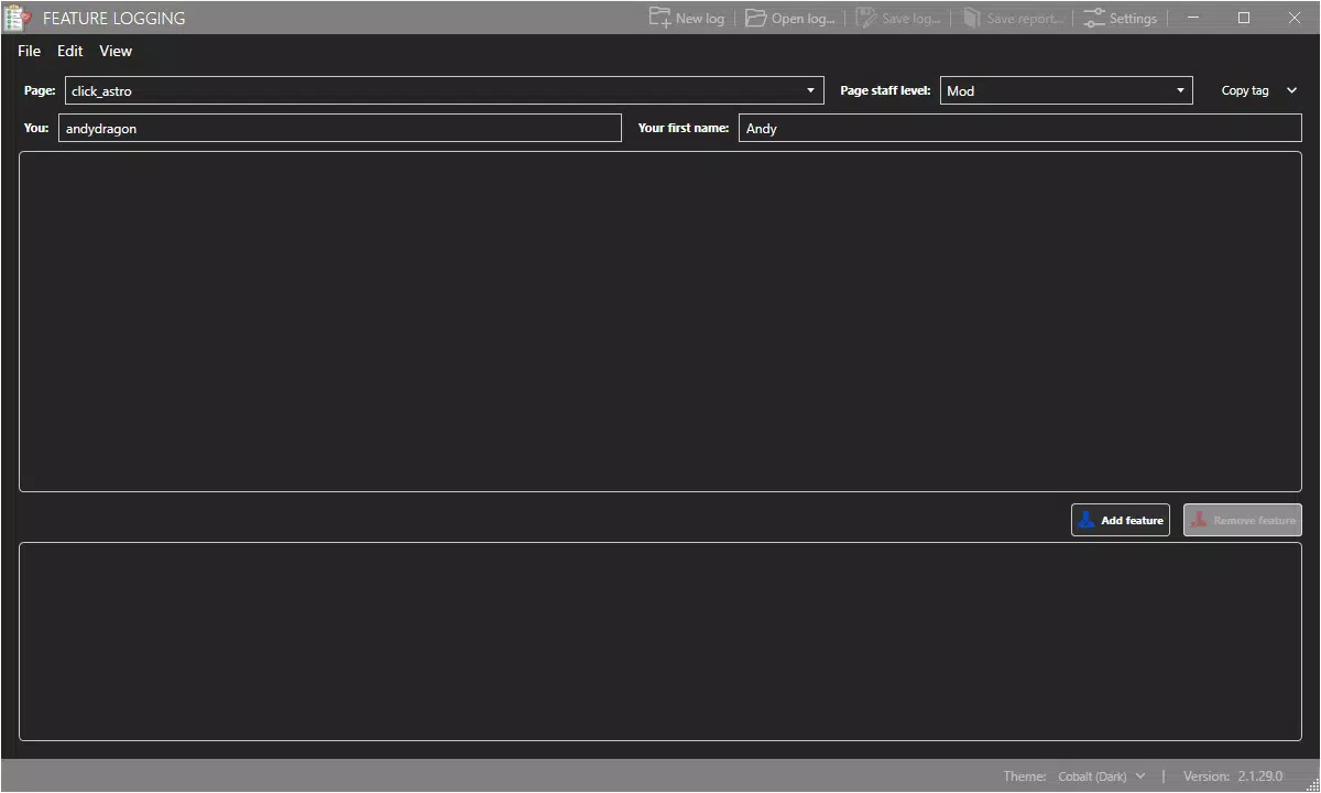 Feature Logging