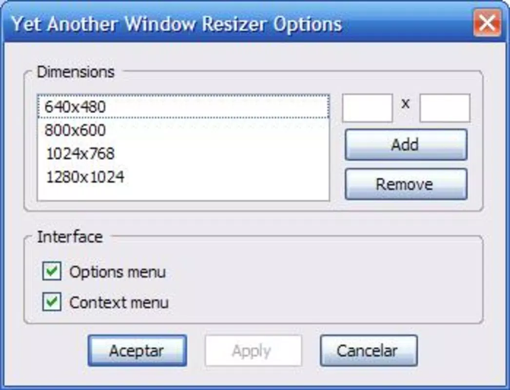 Yet Another Window Resizer