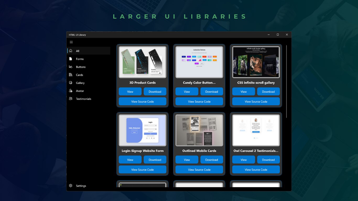 HTML UI Library