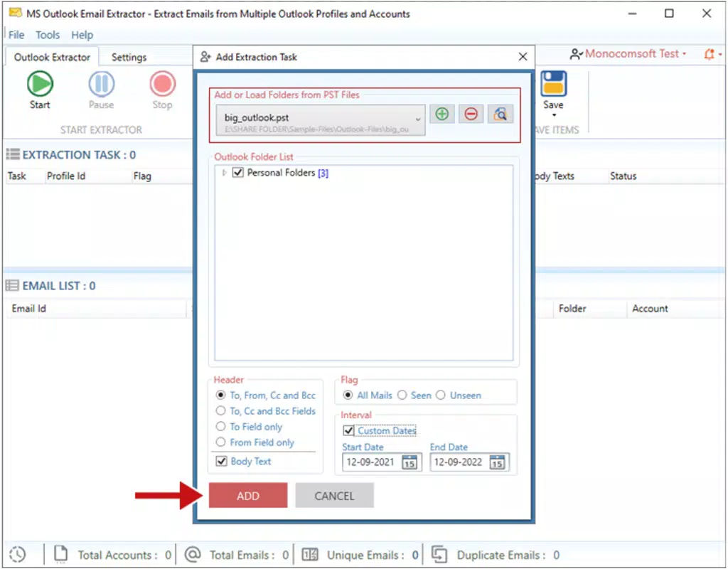 Outlook Email Extractor