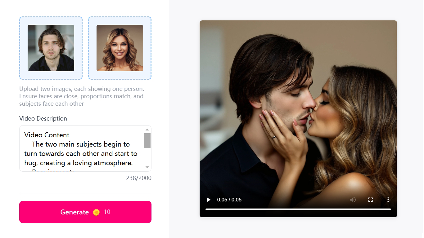 AI Kissing Video