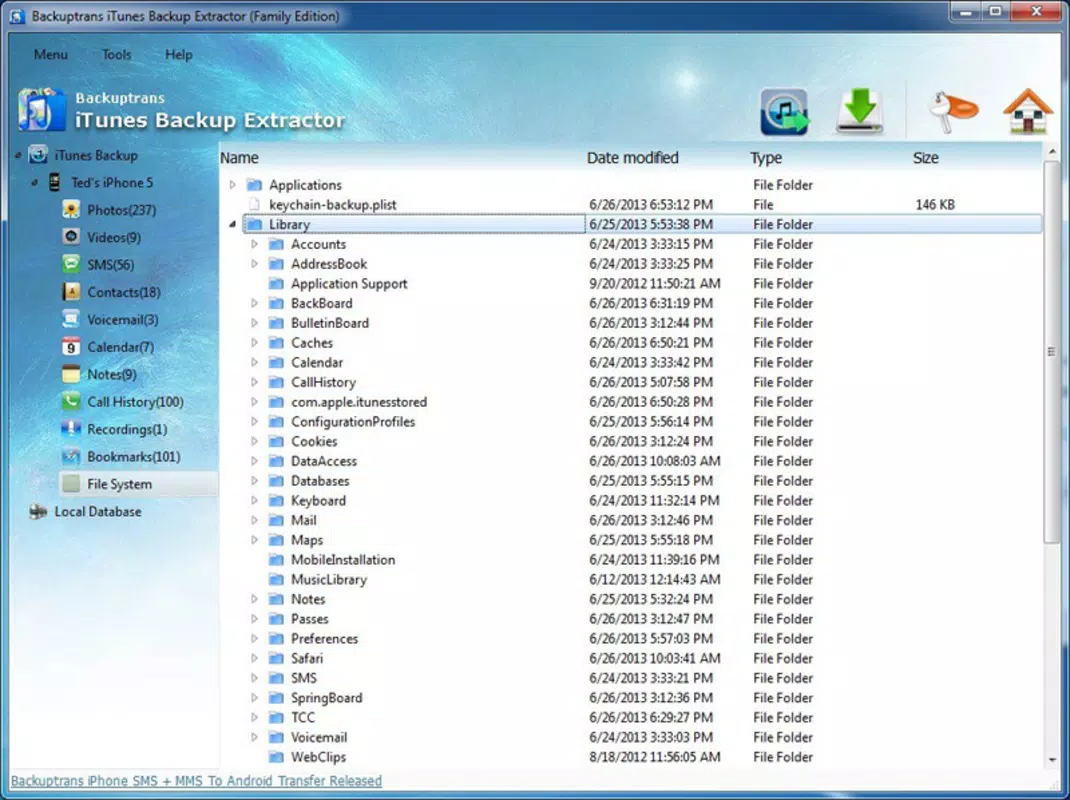 iTunes Backup Extractor
