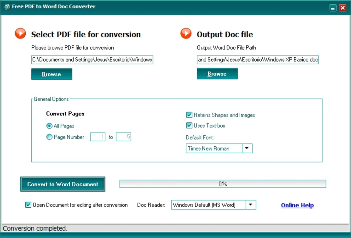 Free PDF to DOC Converter