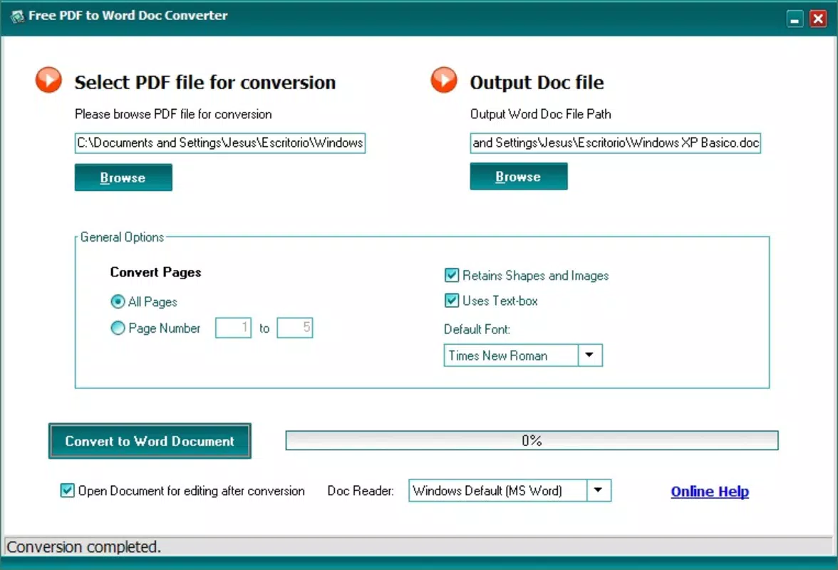 Free PDF to DOC Converter