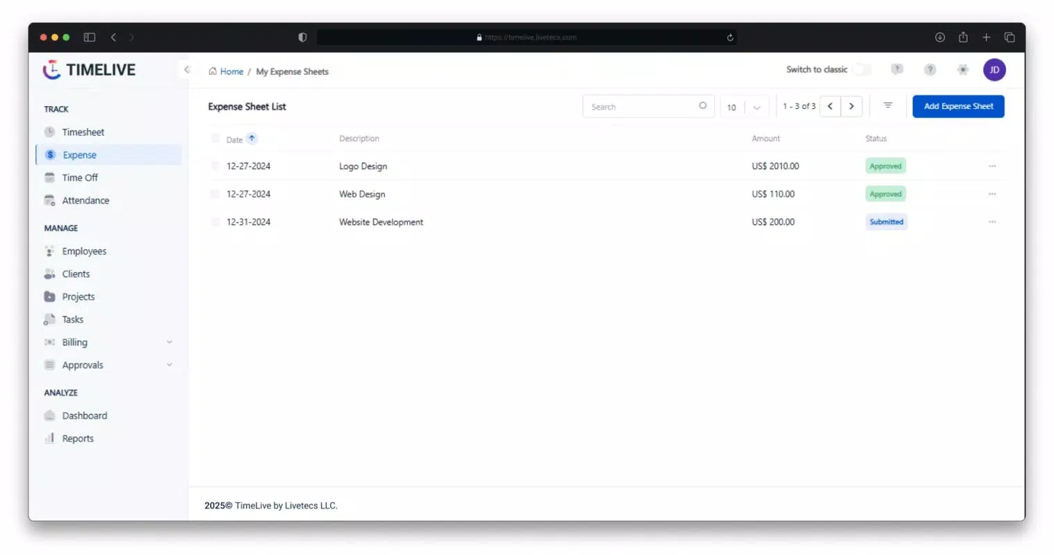 Time Tracking Software | TimeLive by Livetecs