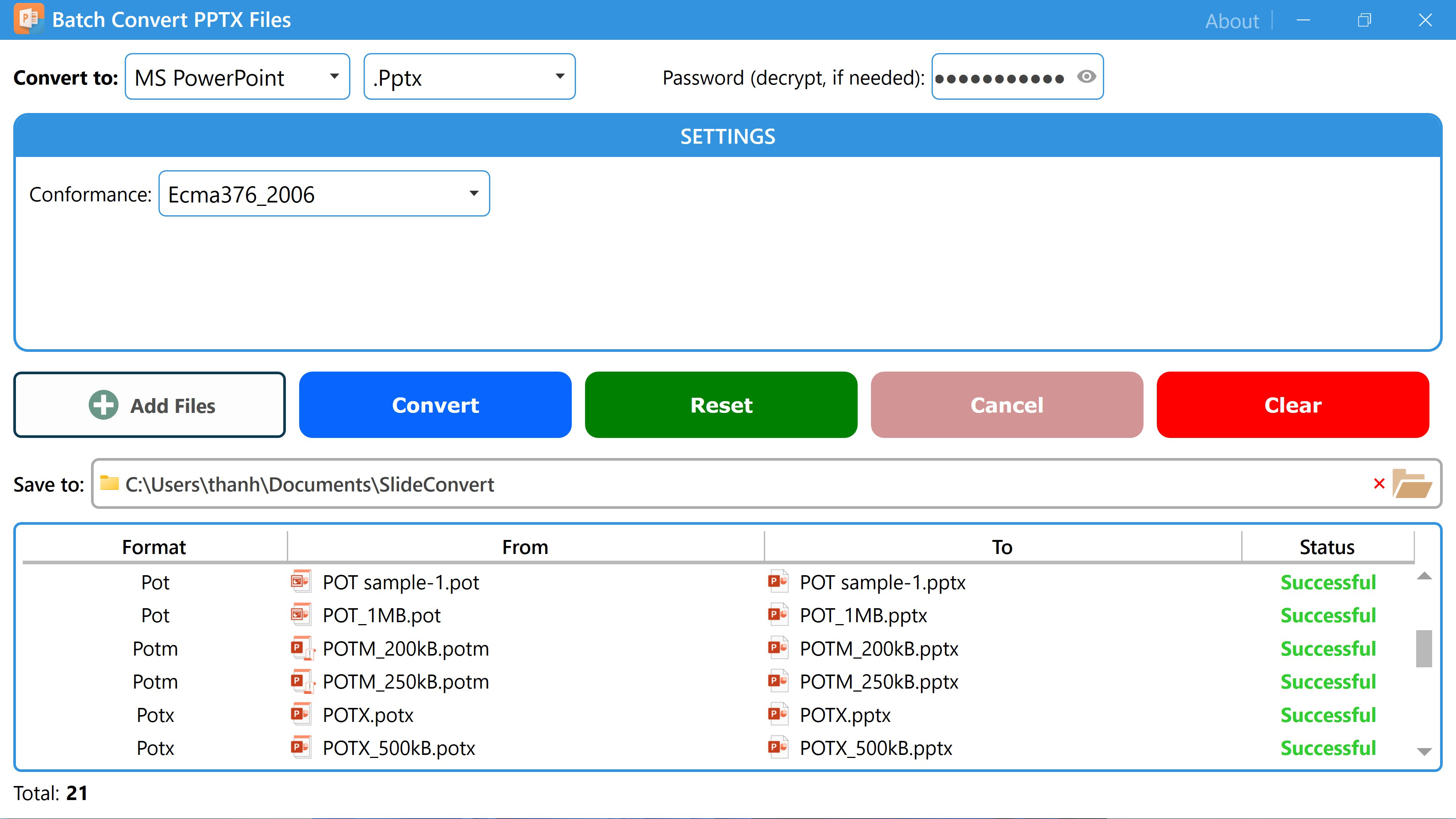 Batch Convert PPTX Files