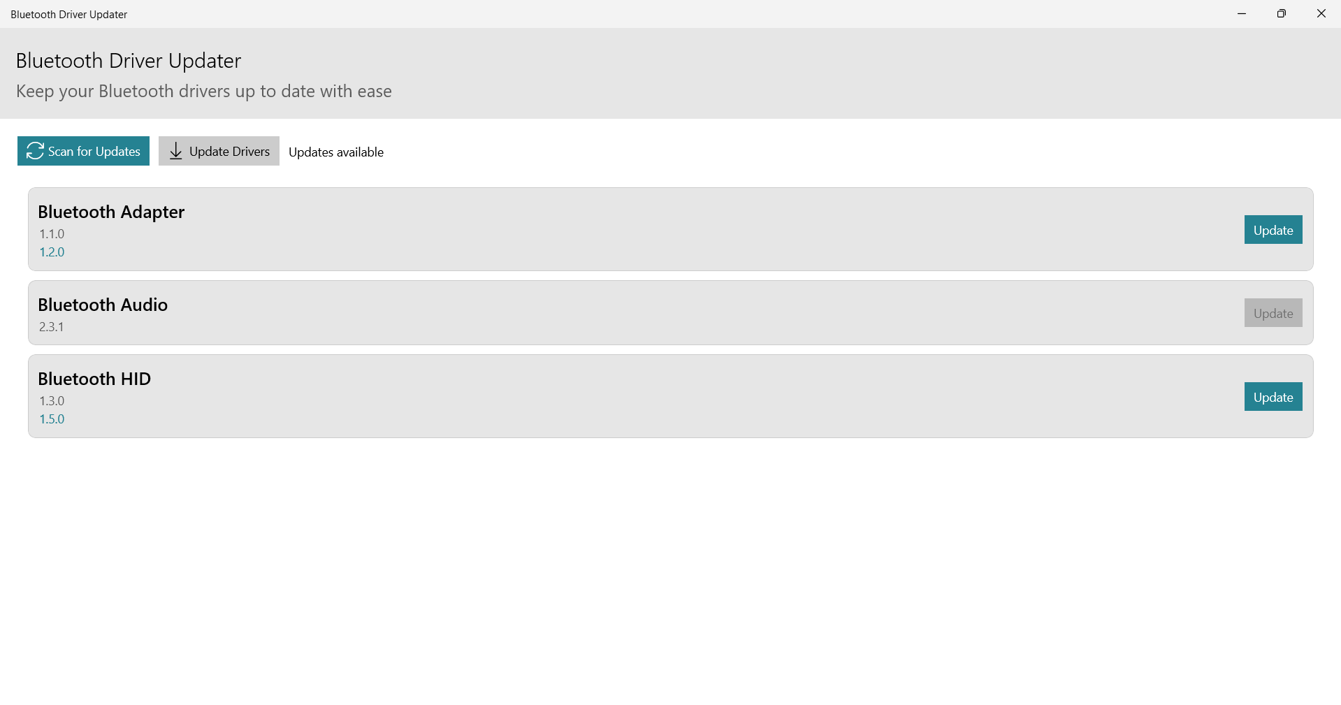 updated bluetooth driver for windows 10
