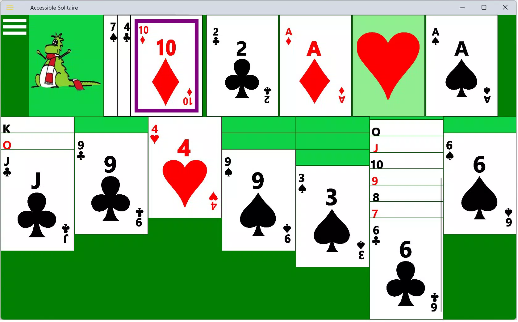 Accessible Solitaire for Windows