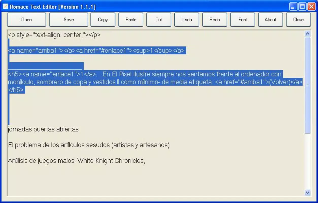Romaco Text Editor
