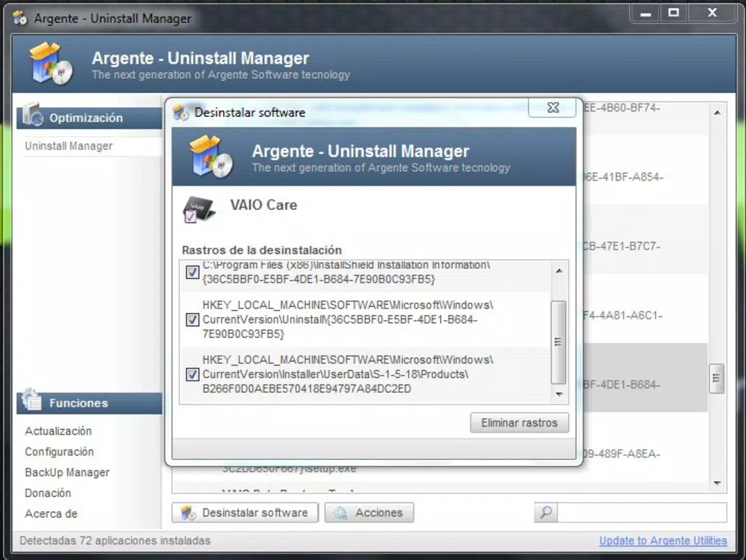 Argente Uninstall Manager