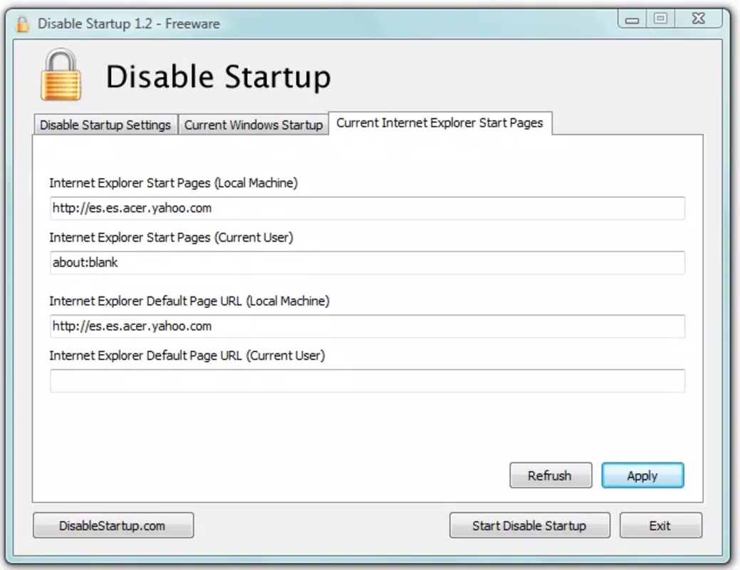 Disable Startup